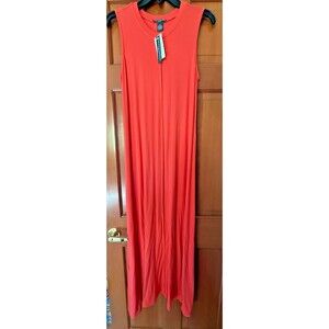 CHELSEA & THEODORE Dress Red Sleeveless LONG NWT $88 Size Medium